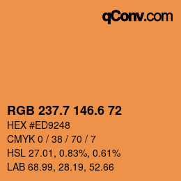 カラーコード: RGB 237.7 146.6 72 | qconv.com