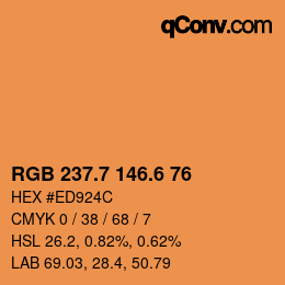 カラーコード: RGB 237.7 146.6 76 | qconv.com