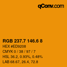 カラーコード: RGB 237.7 146.6 8 | qconv.com