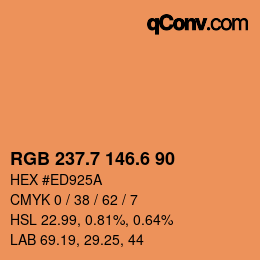 カラーコード: RGB 237.7 146.6 90 | qconv.com
