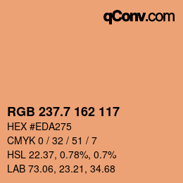 カラーコード: RGB 237.7 162 117 | qconv.com