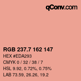 カラーコード: RGB 237.7 162 147 | qconv.com