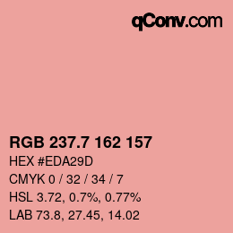 カラーコード: RGB 237.7 162 157 | qconv.com