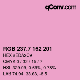 カラーコード: RGB 237.7 162 201 | qconv.com