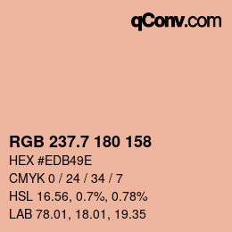 カラーコード: RGB 237.7 180 158 | qconv.com