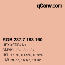 カラーコード: RGB 237.7 183 160 | qconv.com