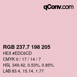 カラーコード: RGB 237.7 198 205 | qconv.com