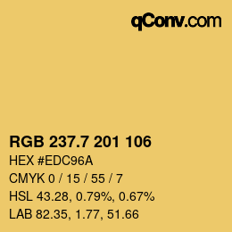 カラーコード: RGB 237.7 201 106 | qconv.com