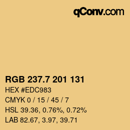 カラーコード: RGB 237.7 201 131 | qconv.com
