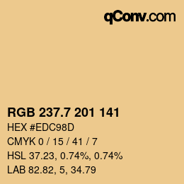カラーコード: RGB 237.7 201 141 | qconv.com