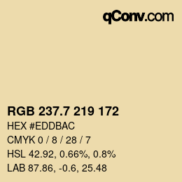 カラーコード: RGB 237.7 219 172 | qconv.com