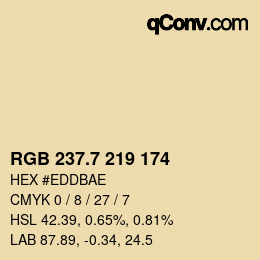カラーコード: RGB 237.7 219 174 | qconv.com