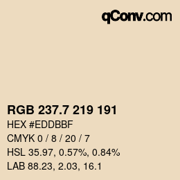 カラーコード: RGB 237.7 219 191 | qconv.com