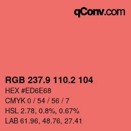 Color code: RGB 237.9 110.2 104 | qconv.com