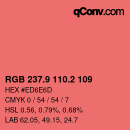 Color code: RGB 237.9 110.2 109 | qconv.com
