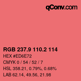 Color code: RGB 237.9 110.2 114 | qconv.com
