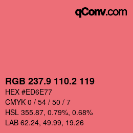 Color code: RGB 237.9 110.2 119 | qconv.com