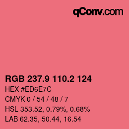 Color code: RGB 237.9 110.2 124 | qconv.com