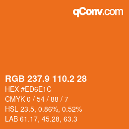Color code: RGB 237.9 110.2 28 | qconv.com