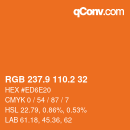 Color code: RGB 237.9 110.2 32 | qconv.com