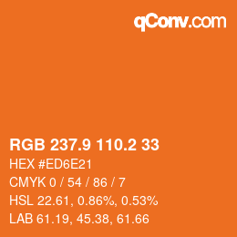 Color code: RGB 237.9 110.2 33 | qconv.com