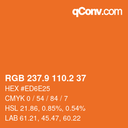 Color code: RGB 237.9 110.2 37 | qconv.com