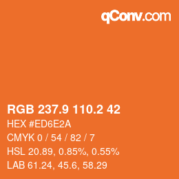 Color code: RGB 237.9 110.2 42 | qconv.com
