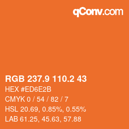 Color code: RGB 237.9 110.2 43 | qconv.com
