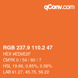 Color code: RGB 237.9 110.2 47 | qconv.com