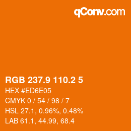 Color code: RGB 237.9 110.2 5 | qconv.com