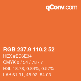 Color code: RGB 237.9 110.2 52 | qconv.com