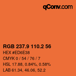 Color code: RGB 237.9 110.2 56 | qconv.com