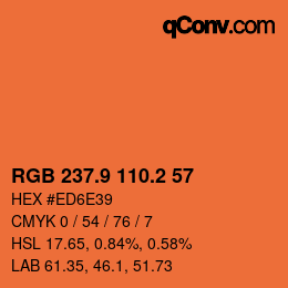 Color code: RGB 237.9 110.2 57 | qconv.com