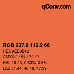 Color code: RGB 237.9 110.2 66 | qconv.com