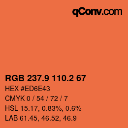 Color code: RGB 237.9 110.2 67 | qconv.com
