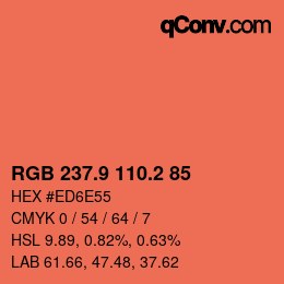 Color code: RGB 237.9 110.2 85 | qconv.com