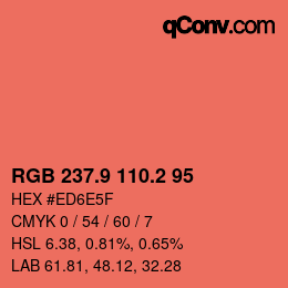 Color code: RGB 237.9 110.2 95 | qconv.com