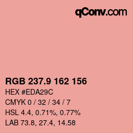 Color code: RGB 237.9 162 156 | qconv.com