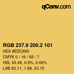 Color code: RGB 237.9 200.2 101 | qconv.com