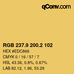 Color code: RGB 237.9 200.2 102 | qconv.com