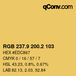 Color code: RGB 237.9 200.2 103 | qconv.com