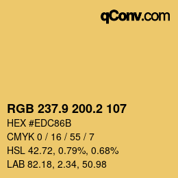 Color code: RGB 237.9 200.2 107 | qconv.com