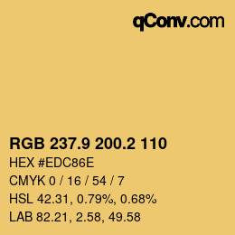 Color code: RGB 237.9 200.2 110 | qconv.com