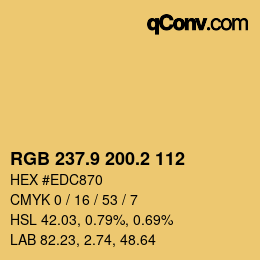 Color code: RGB 237.9 200.2 112 | qconv.com