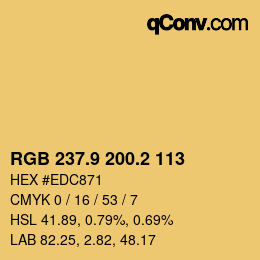 Color code: RGB 237.9 200.2 113 | qconv.com