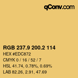 Color code: RGB 237.9 200.2 114 | qconv.com