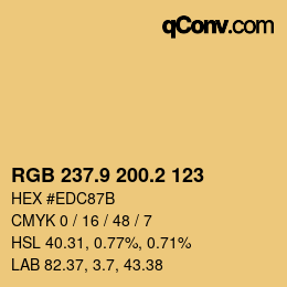 Farbcode: RGB 237.9 200.2 123 | qconv.com