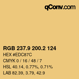 Color code: RGB 237.9 200.2 124 | qconv.com