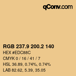 Color code: RGB 237.9 200.2 140 | qconv.com
