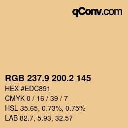 Color code: RGB 237.9 200.2 145 | qconv.com